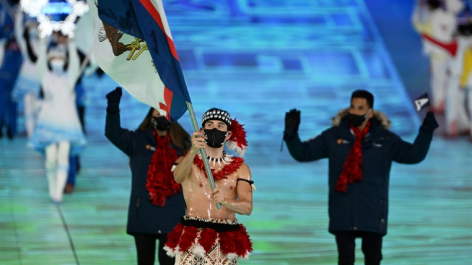 American Samoa Olympian goes topless at freezing Beijing opening